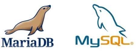 Logos de MariaDB y MySQL