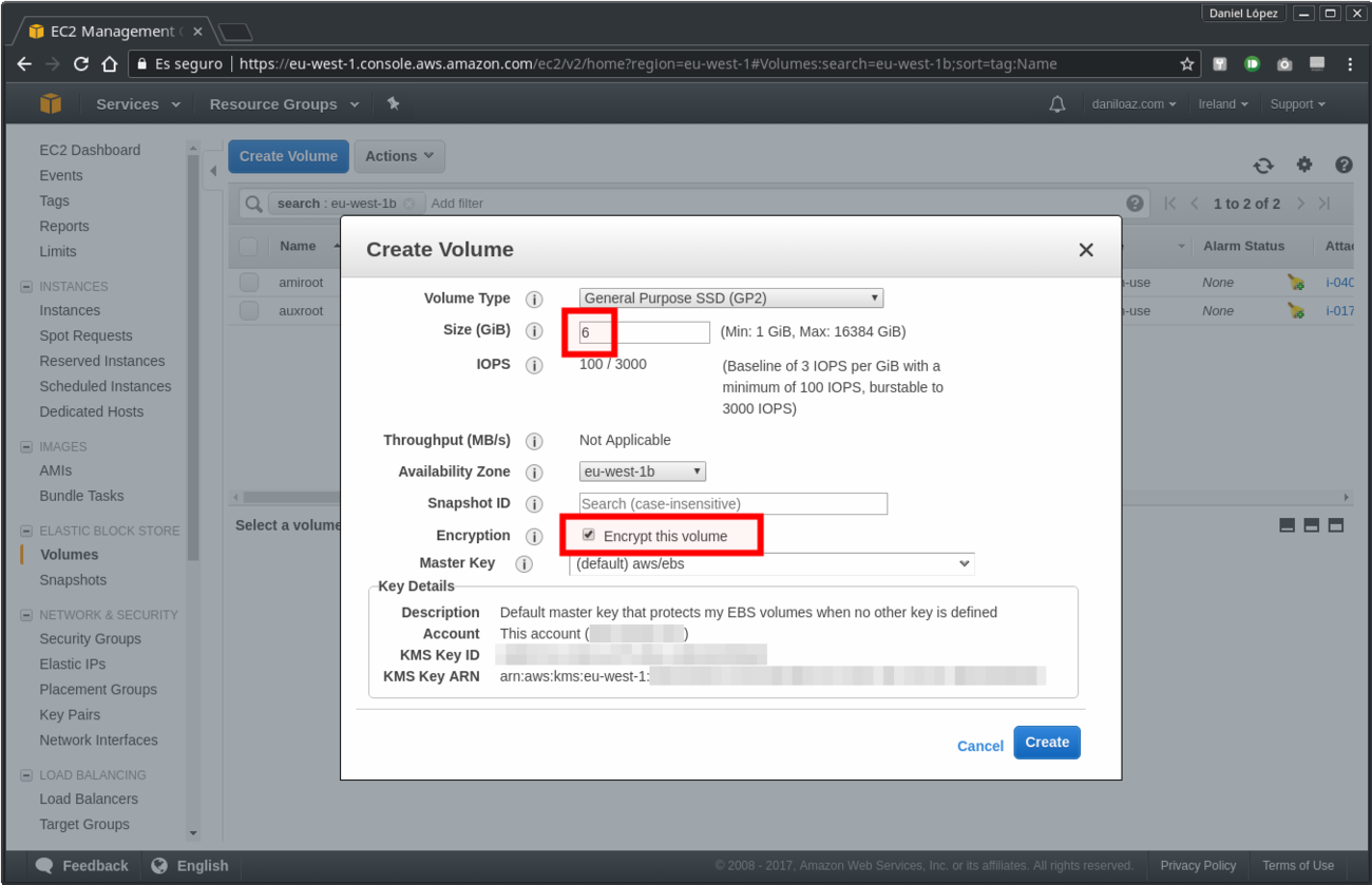 Creación nuevo volumen cifrado inferior a 8 GB