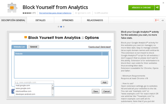 GA blocking extension for Google Chrome