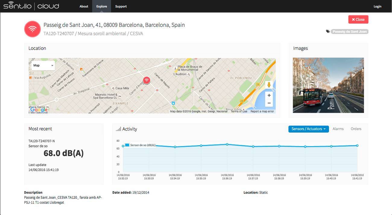 Sentilo user interface