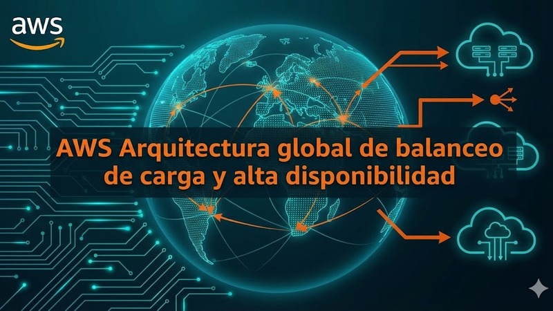 Arquitectura de AWS Global Accelerator y balanceo de carga mostrando despliegue multi-región con failover automático