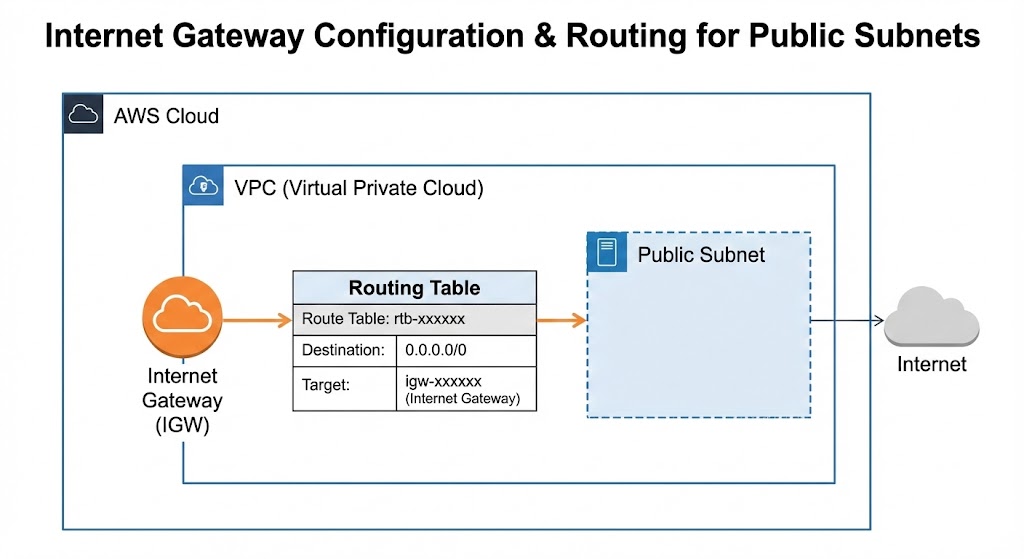 Configuración de Internet Gateway y tablas de enrutamiento para subredes públicas
