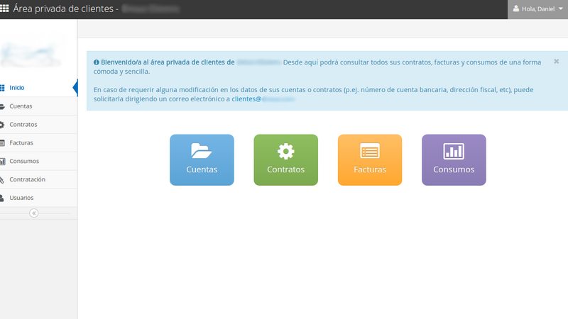 Electricity customer portal homepage with responsive design