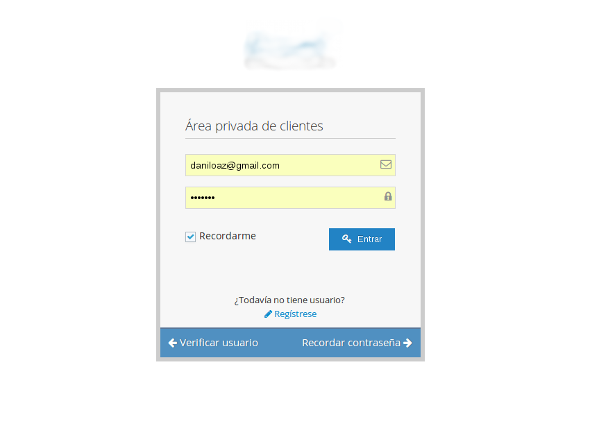 Página de login de usuarios con opción de registro