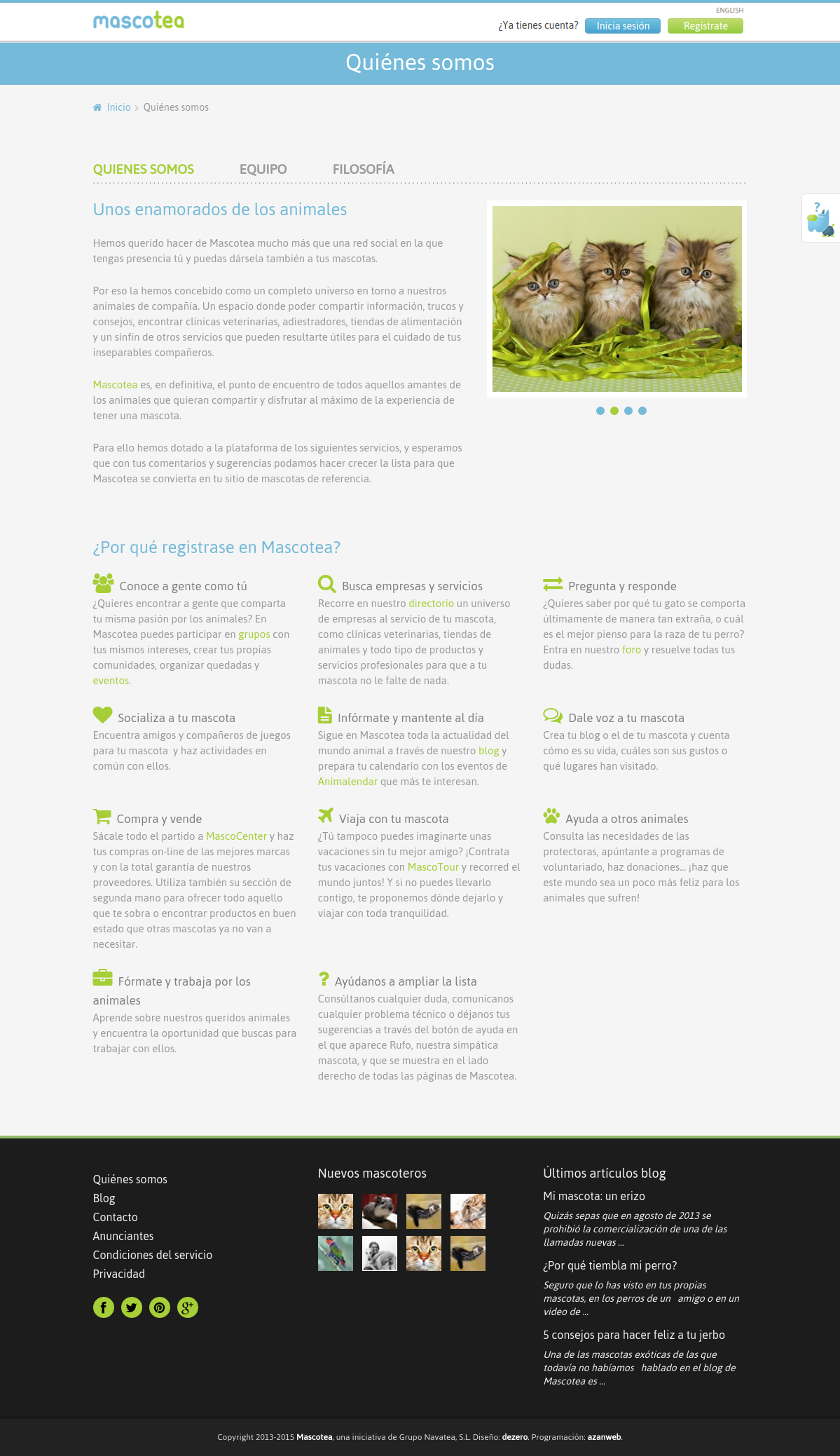 Página quiénes somos