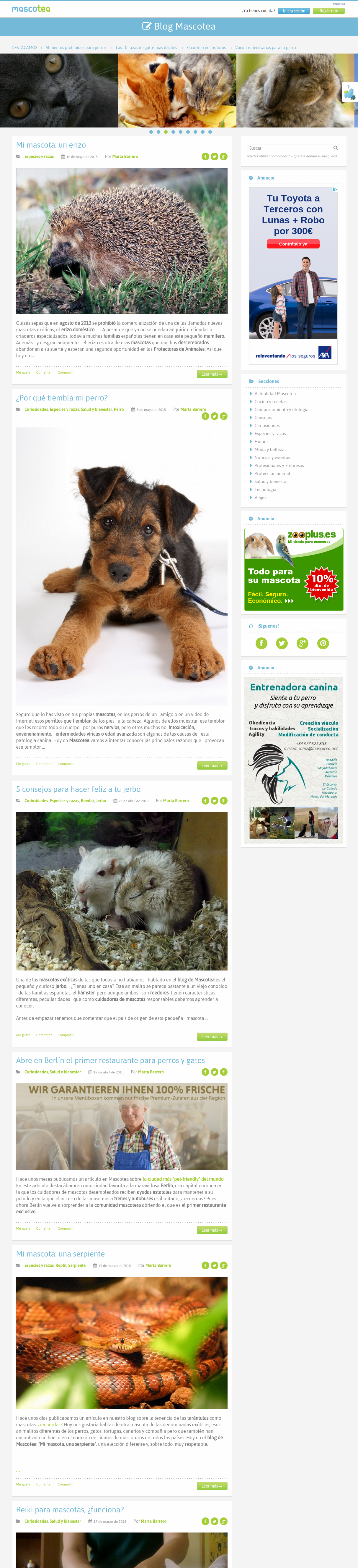 Portada del blog comunitario