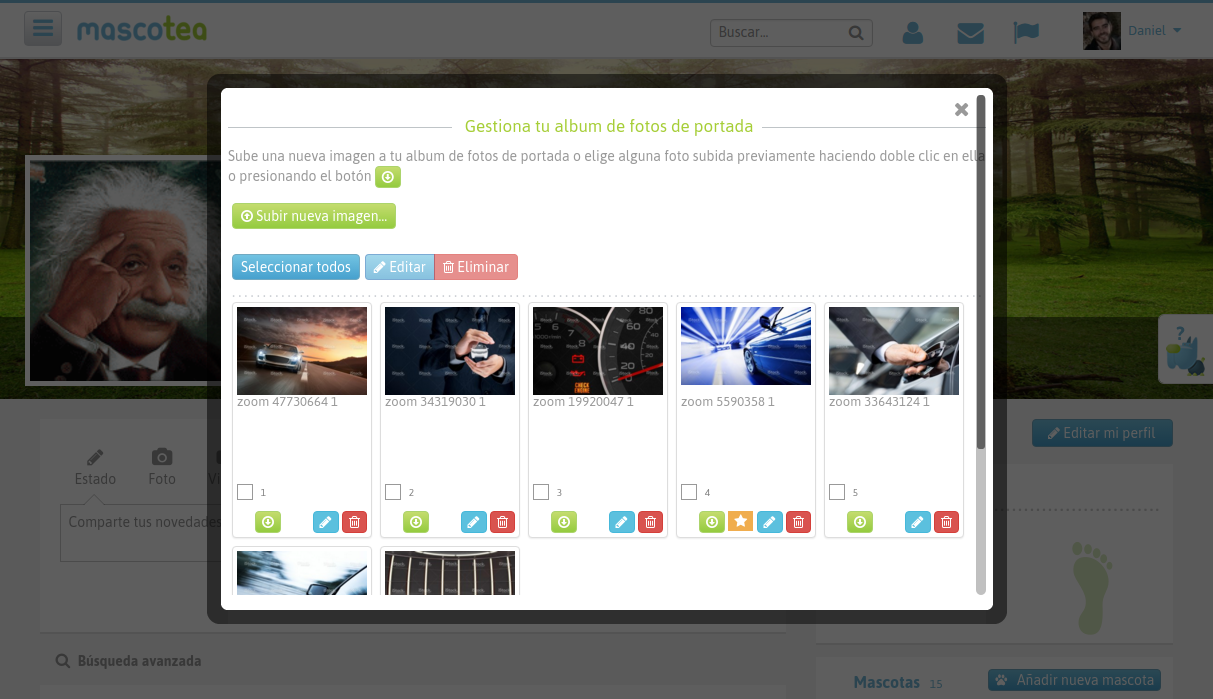 Gestor de foto de portada