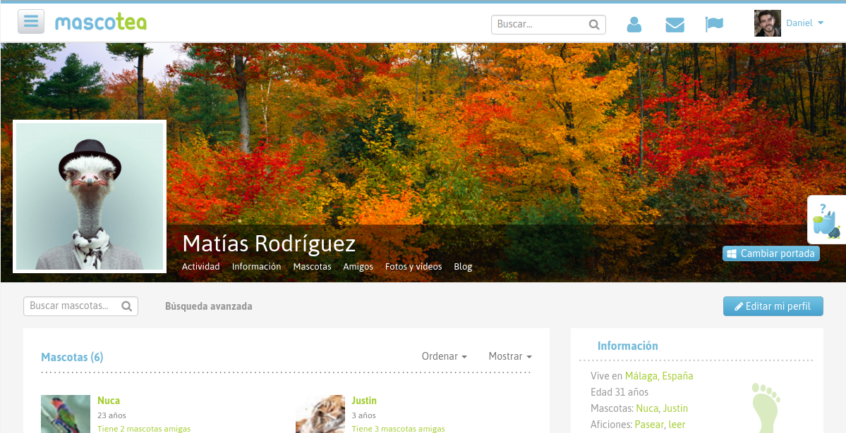 Mascotas del usuario