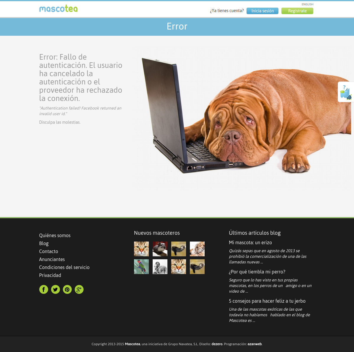Vista alternativa error 500