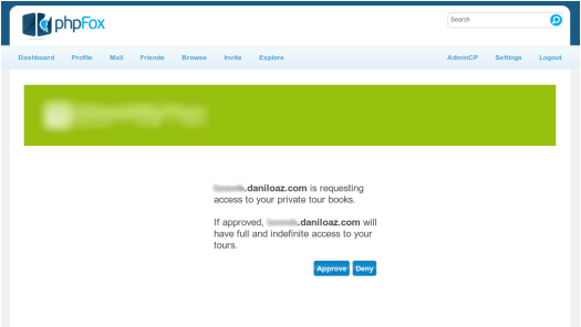 Pantalla de autorización de usuario en plataforma de rutas