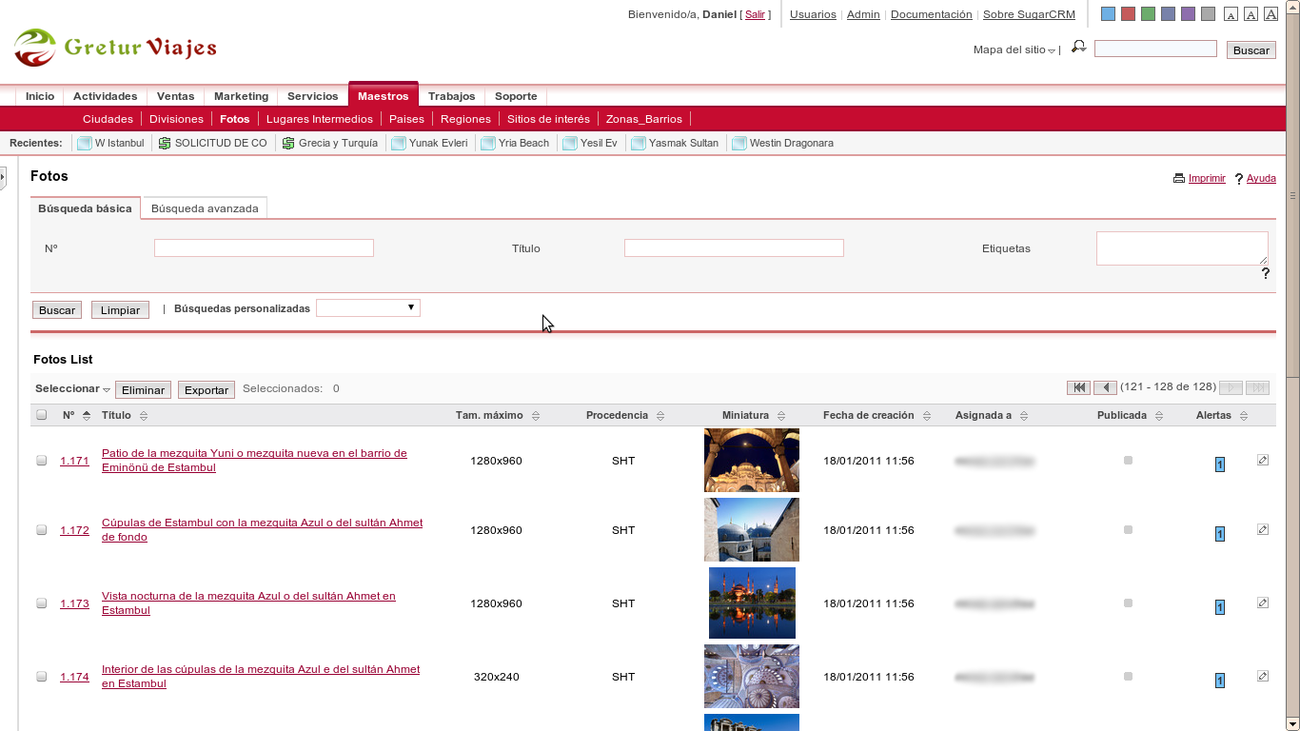 Gestión de galería de fotos