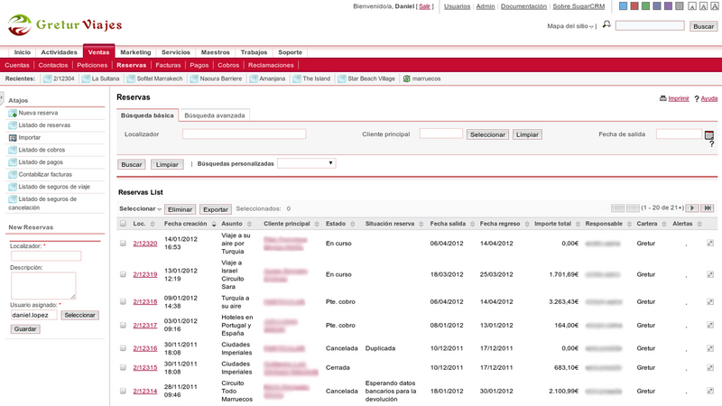 SugarCRM and Gretur Viajes logos