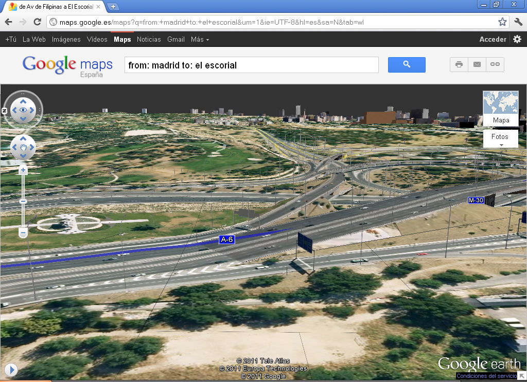 New aerial 3D view in Google Maps
