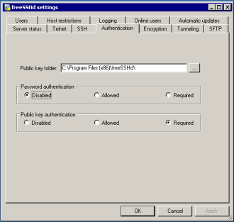 Public key folder path